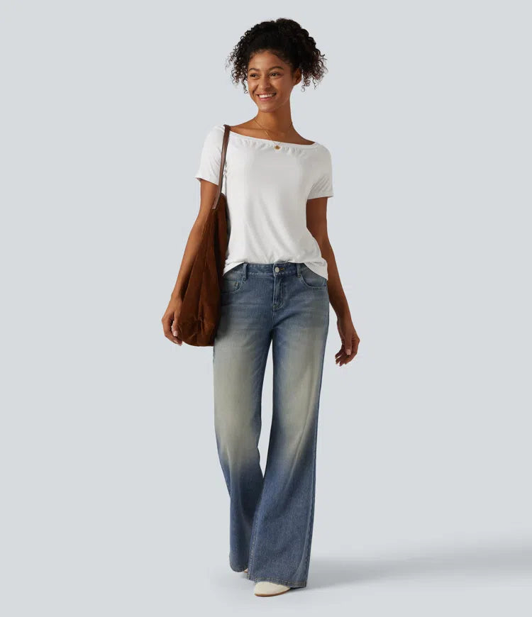 Halara Flex Low Rise Flare Casual Jeans with Pockets