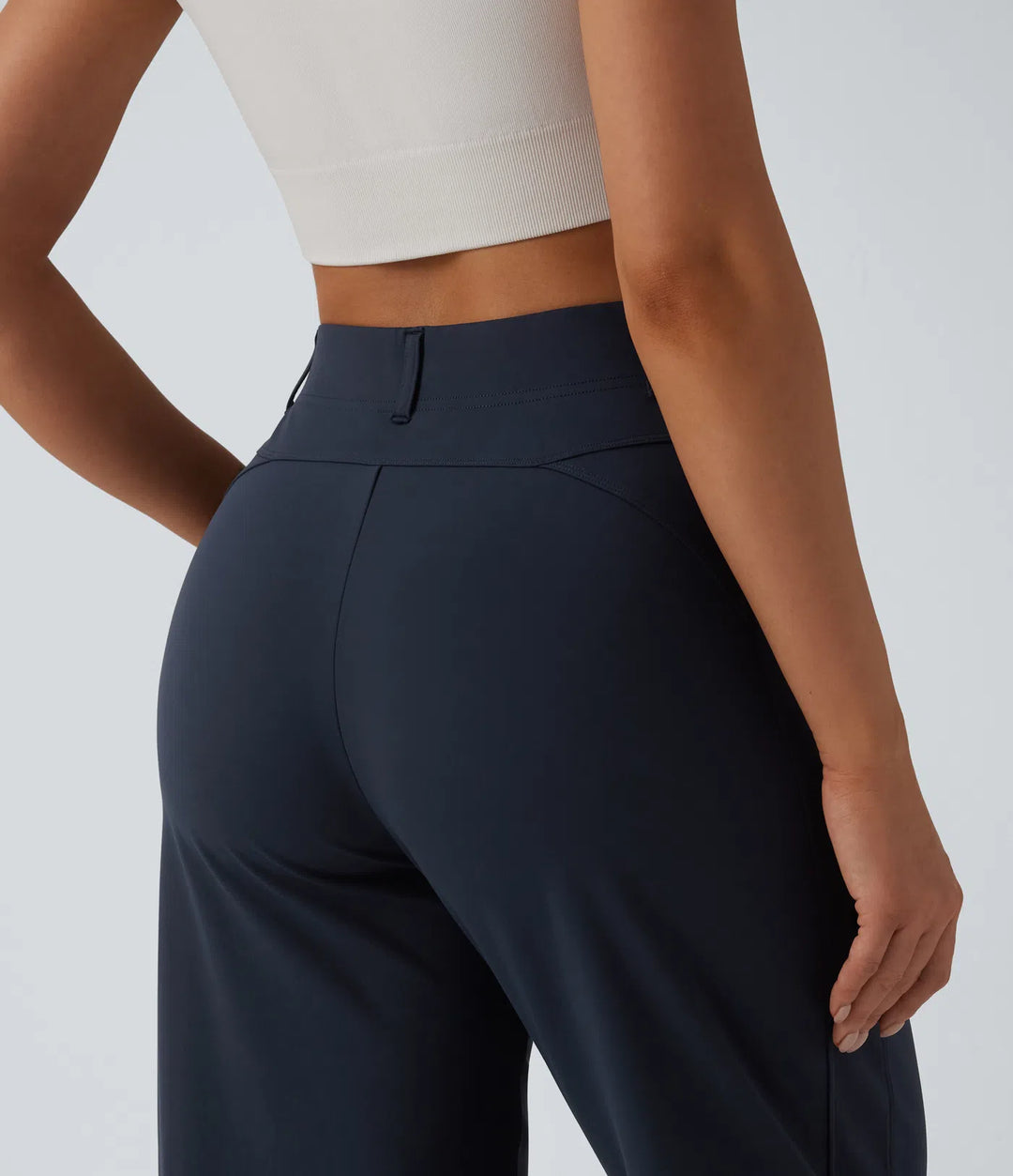 DayStretch High Waisted Barrel Leg Casual Pants with Pockets