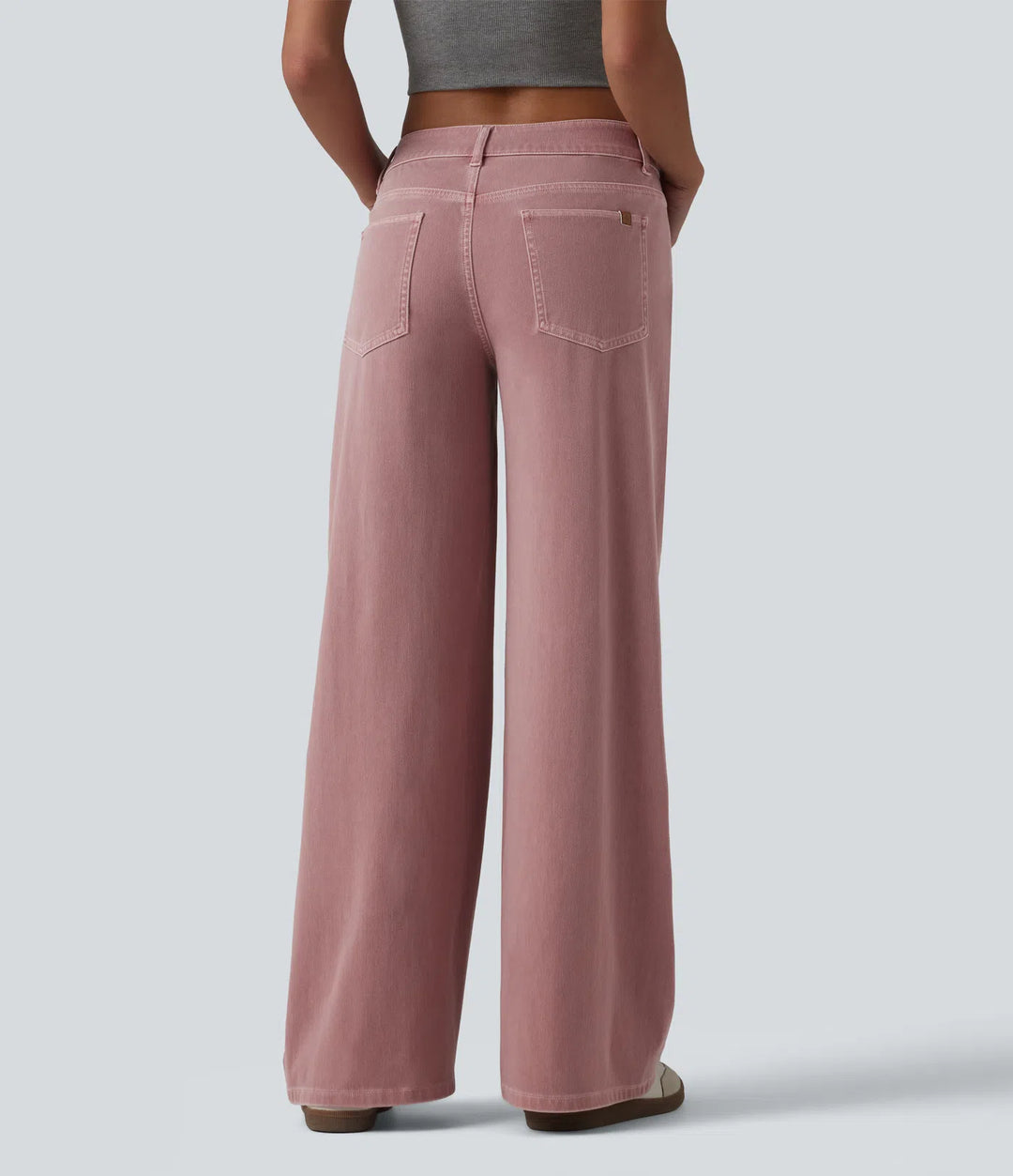Halara Flex Asymmetric Low Rise Wide Leg Colorful Casual Jeans with Pockets