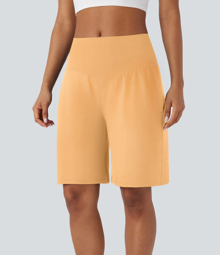 SoftlyZero Airy High Waisted Pockets InstantCool Yoga Bermuda Shorts