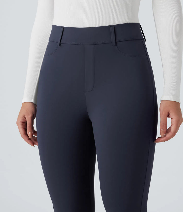 SoftlyZero Plush Thermal High Waisted Casual 7/8 Leggings with Pockets