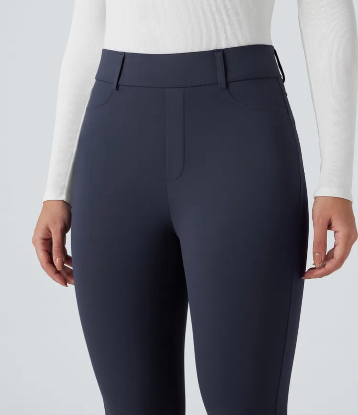 SoftlyZero Plush Thermal High Waisted Casual 7/8 Leggings with Pockets