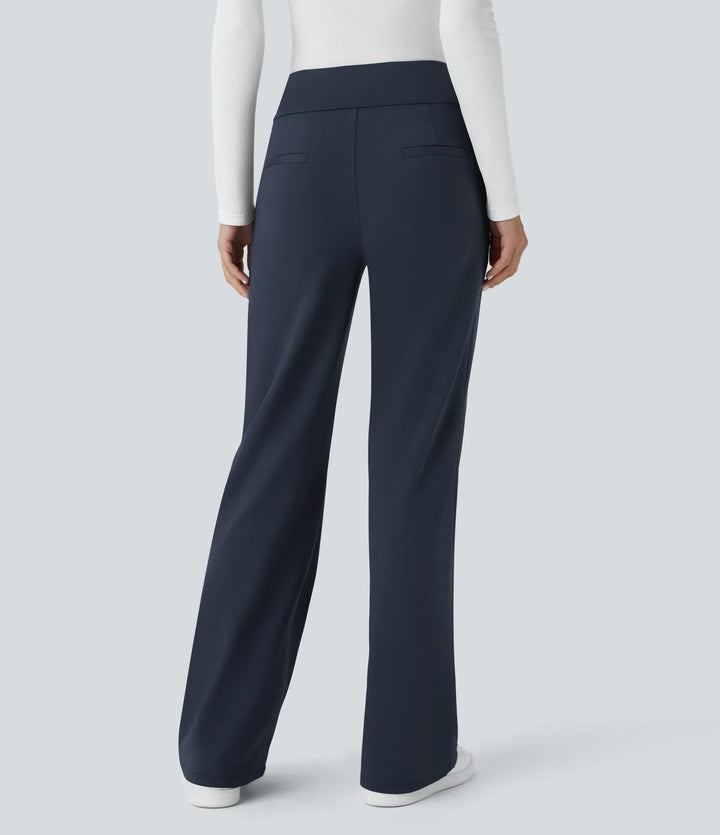 Halara Flex DayStretch Mid Rise Side Zipper Pocket Work Flare Pants