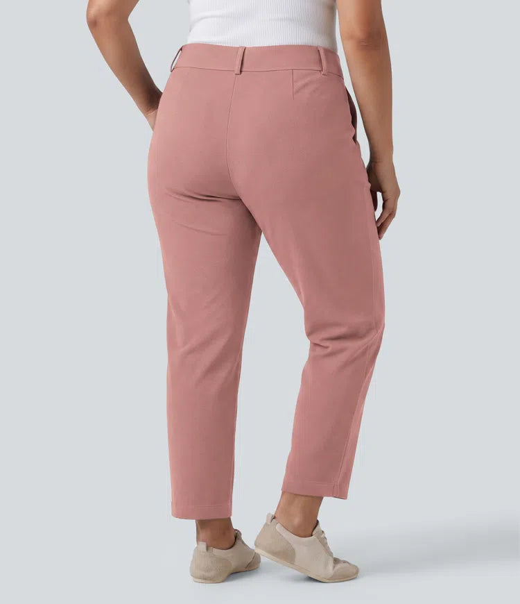 Plus Size Halara Flex High Waisted Tapered Waffle Work Pants with Pockets
