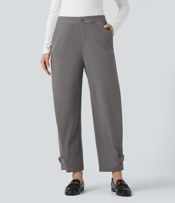 Halara Flex DayStretch Mid Rise Adjustable Pant Width Work Tapered Pants with Pockets