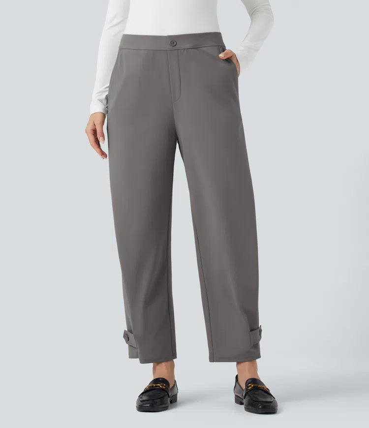 Halara Flex DayStretch Mid Rise Adjustable Pant Width Work Tapered Pants with Pockets