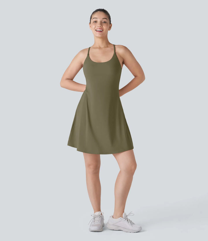 SoftlyZero Plush Backless Active Dress-Longer Length-Easy Peezy Edition