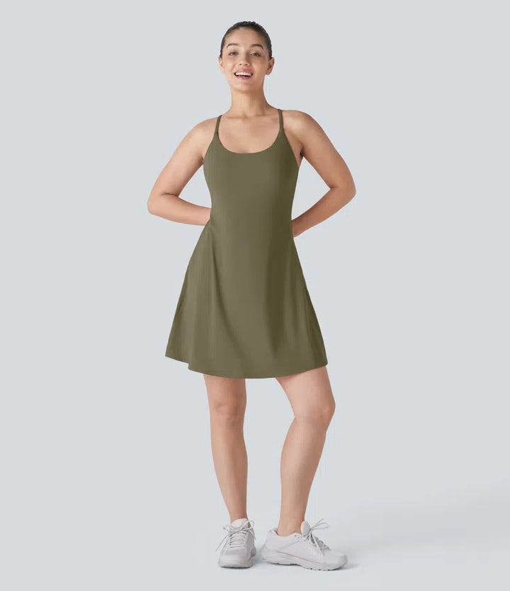 SoftlyZero Plush Backless Active Dress-Longer Length-Easy Peezy Edition