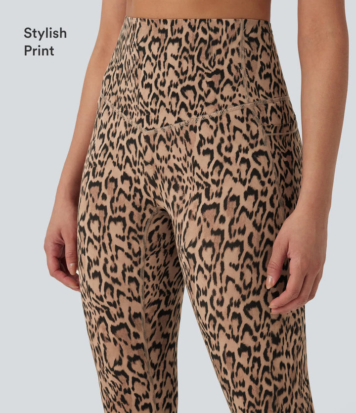 Halara UltraSculpt Leopard Print High Waisted Tummy Control Yoga Leggings with Pockets