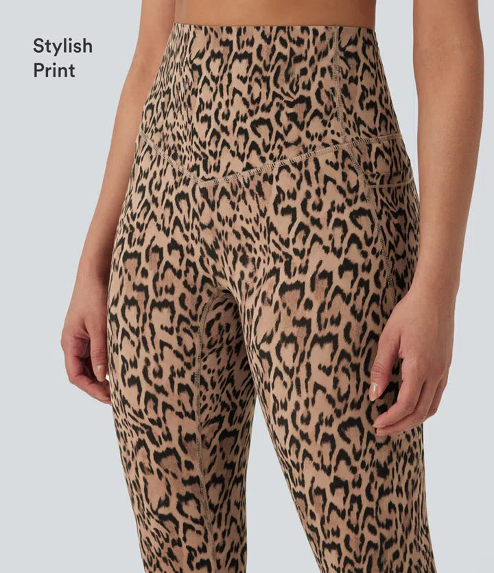 Halara UltraSculpt Leopard Print High Waisted Tummy Control Yoga Leggings with Pockets