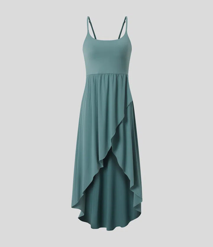 Breezeful High Low 2-Piece Pocket Flowy Midi Quick Dry Casual Dress