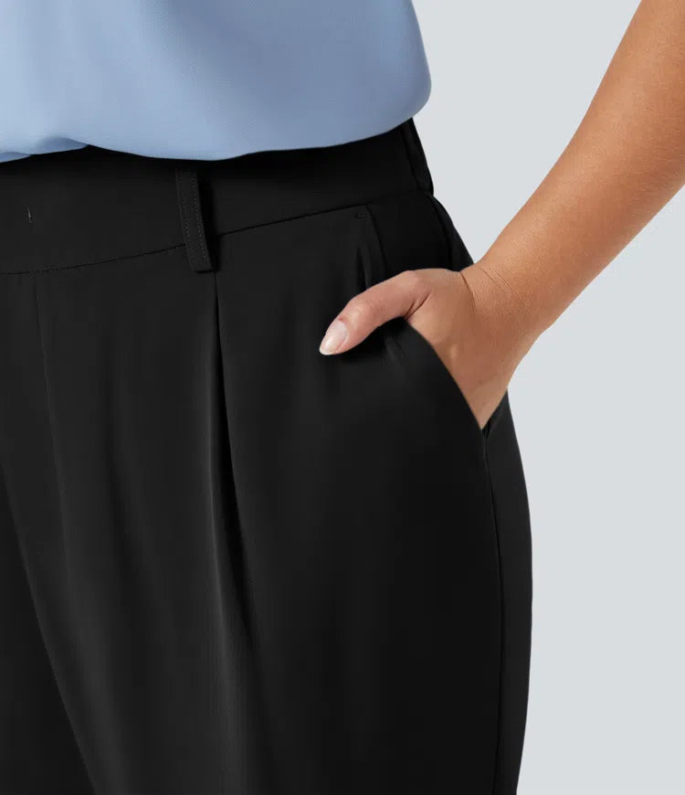 Halara Flex High Waisted Pocket Solid Work Plus Size Tapered Pants