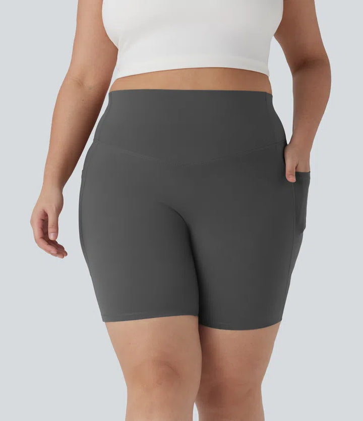 Halara UltraSculpt High Waisted Tummy Control Shaping Training Plus Size Biker Shorts 7&