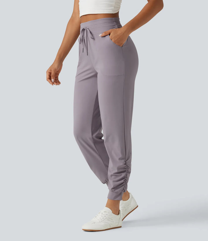 Halara UltraSculpt High Waisted Drawstring Ruched Yoga Joggers with Pockets