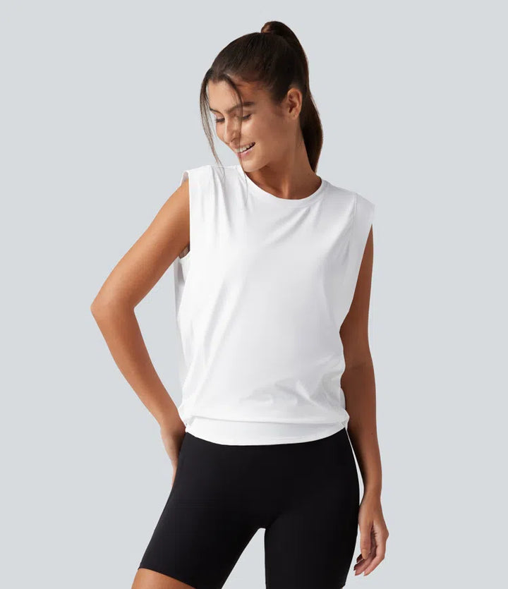 Round Neck Sleeveless InstantCool Work Sports Top-UPF50+