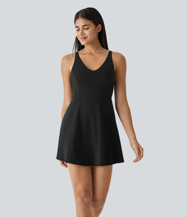 SoftlyZero Plush 2-Piece Pocket Dance Active Dress