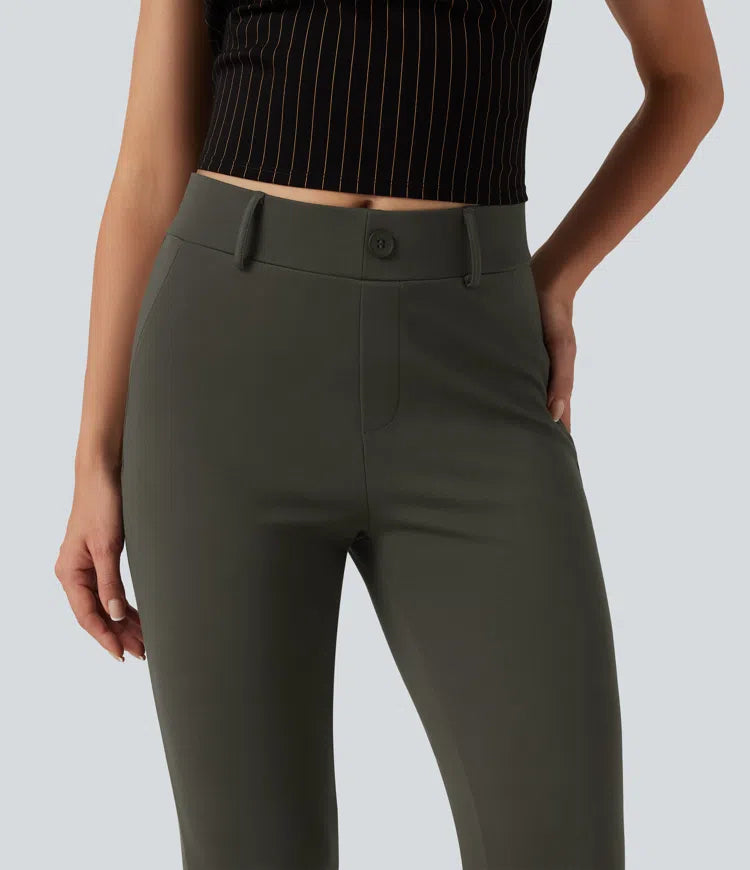 Halara Flex Mid Rise Bootcut Work Pants with Pockets