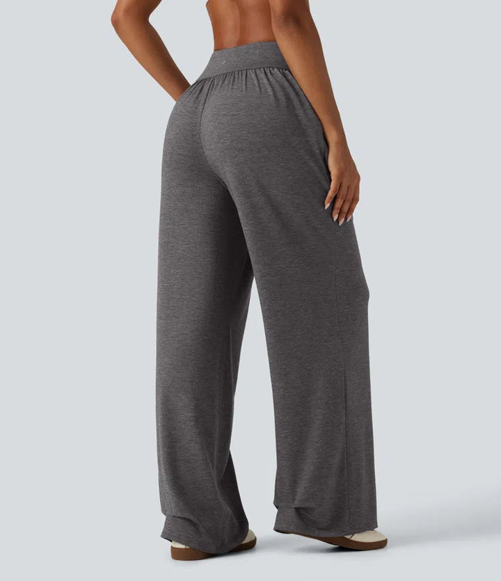 High Waisted Ruched Baggy Yoga Pants with Pockets