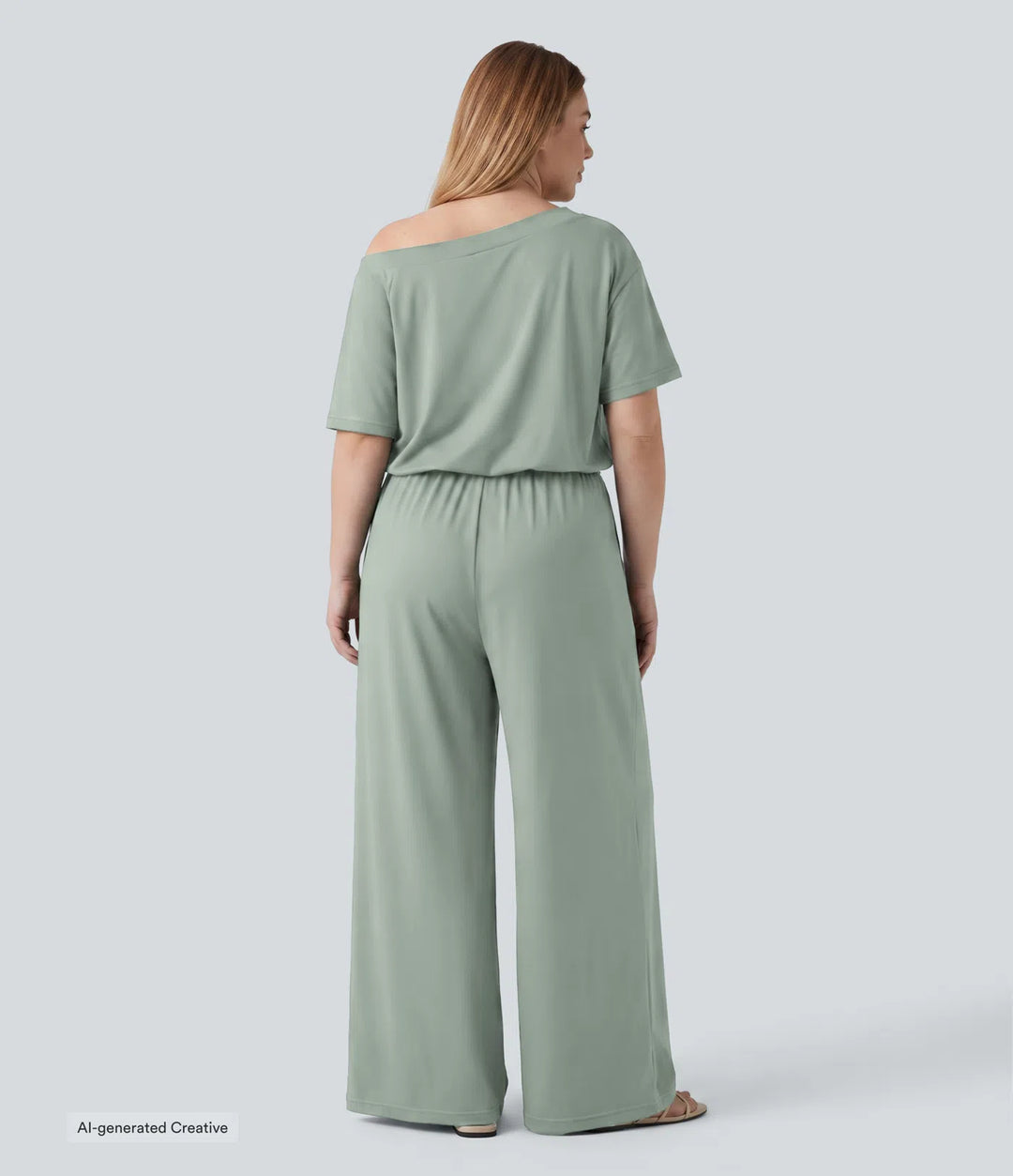 Plus Size Boat Neck Short Sleeve Drawstring Baggy Casual Jumpsuit with Pockets-Easy Peezy Edition