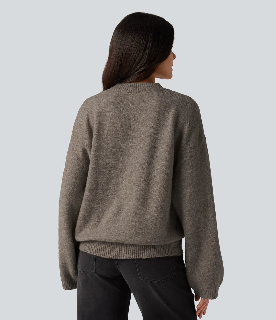 Stand Collar Long Sleeve Work Sweater
