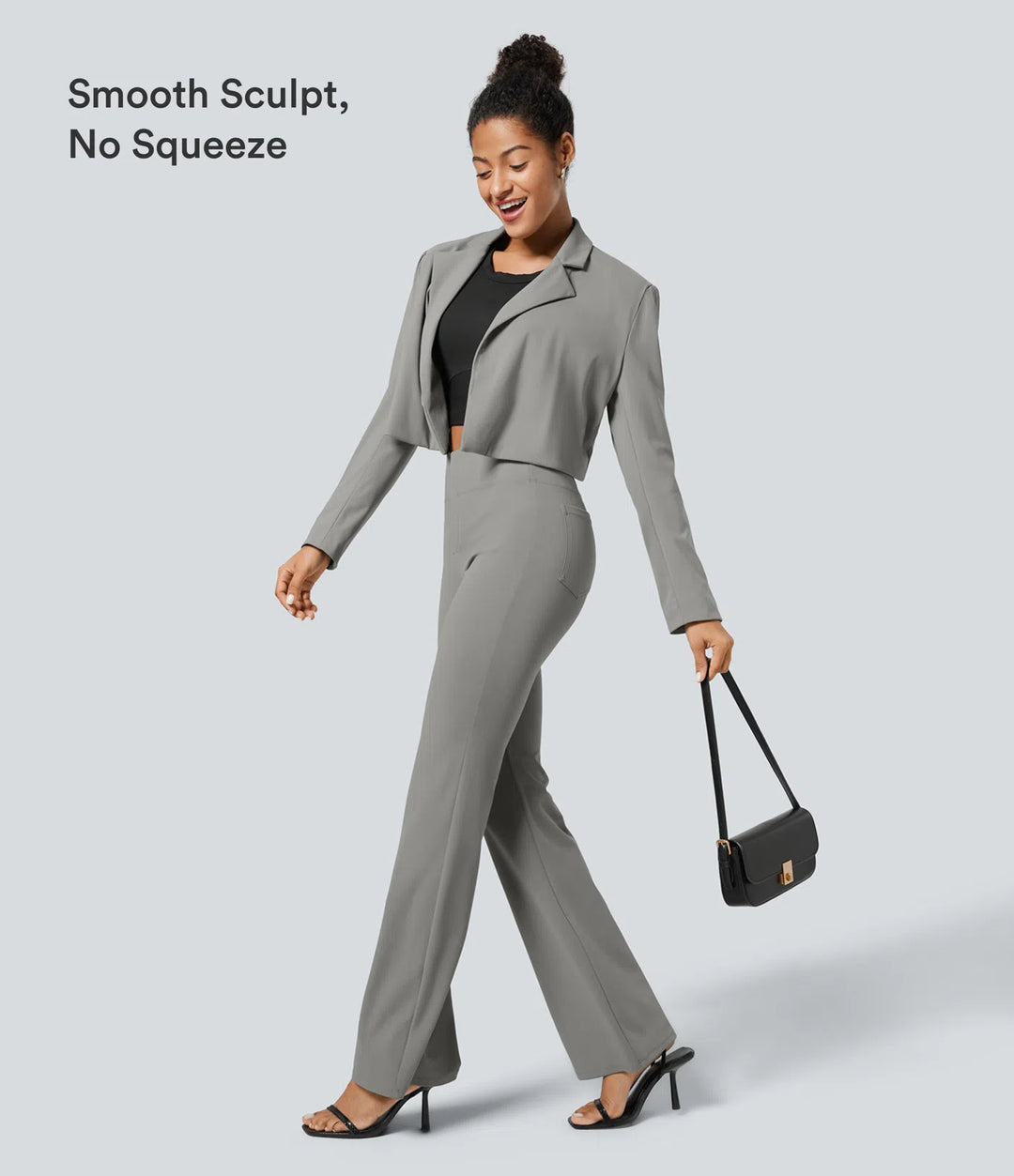 Halara Flex High Waisted Back Side Pocket Slight Flare Work Pants
