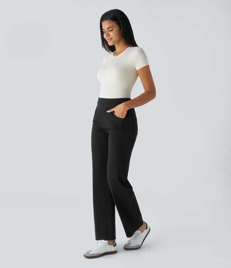 Halara Flex High Waisted Pockets Straight Leg Work Jeans