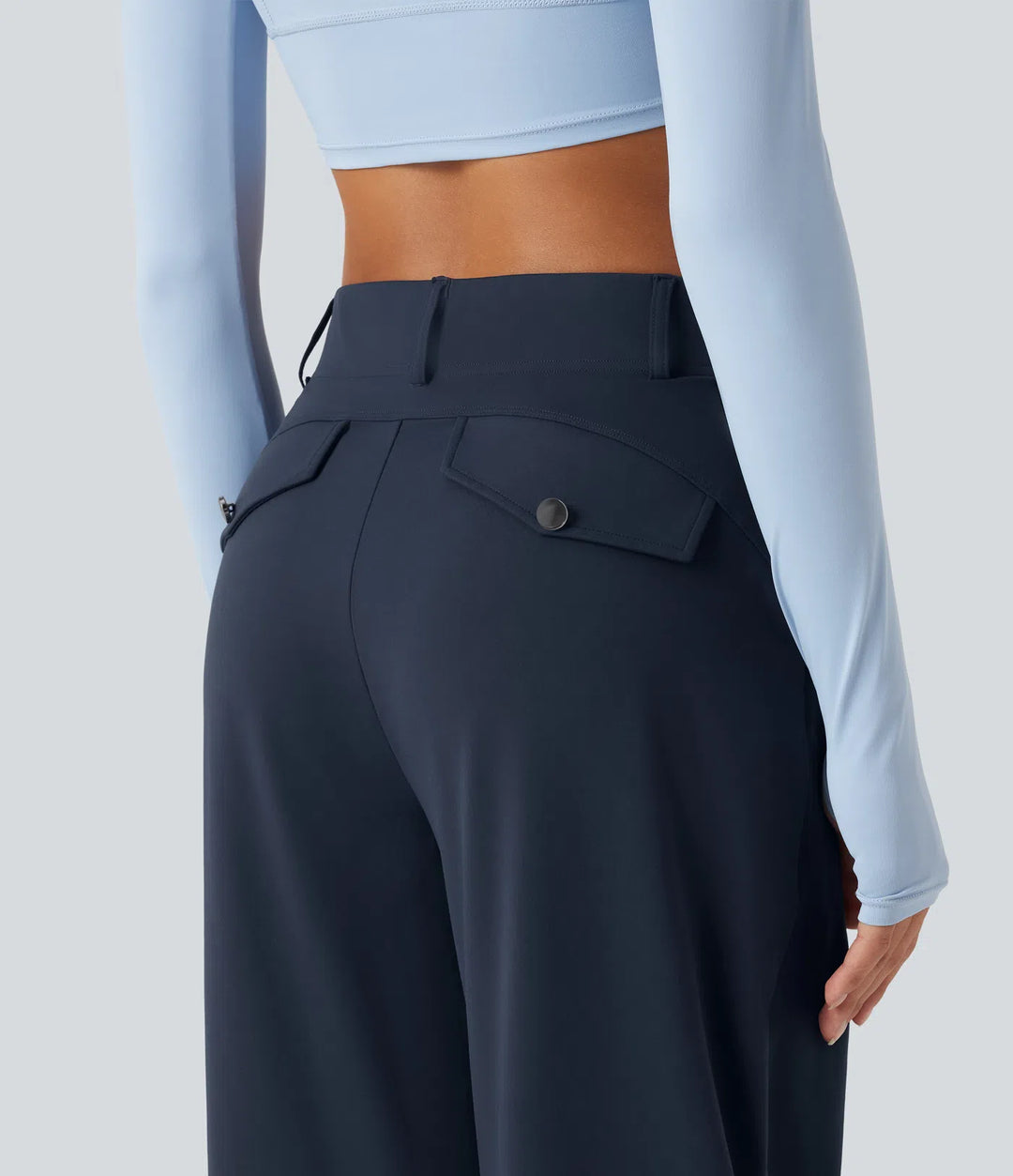 DayStretch High Waisted Barrel Leg Dance Pants with Pockets