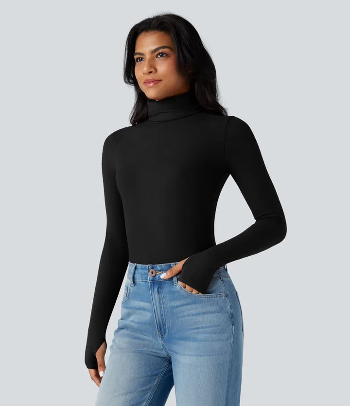 Halara HeatCore Turtleneck Long Sleeve Thumb Hole Casual Warming Top