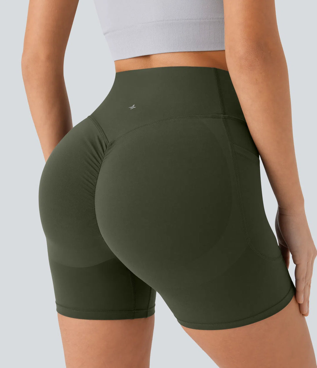 Halara UltraSculpt High Waisted Scrunch Butt Lifting Tummy Control Pocket Shaping Workout Biker Shorts 5&