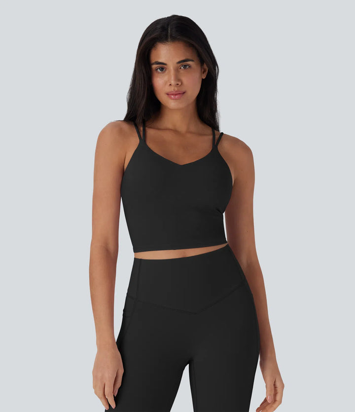 Halara UltraSculpt Cool Quick Dry Cropped Yoga Tank Top-UPF50+
