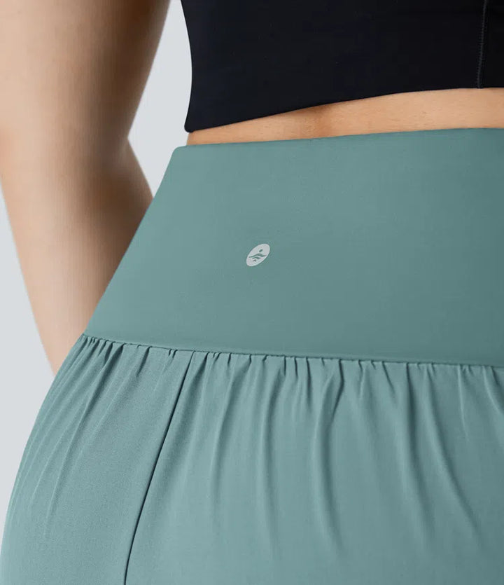 Breezeful High Waisted Crossover Pocket Quick Dry Plus Size Pants