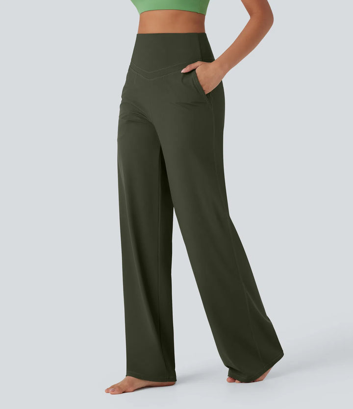Halara UltraSculpt High Waisted Tummy Control Straight Leg Yoga Pants with Pockets