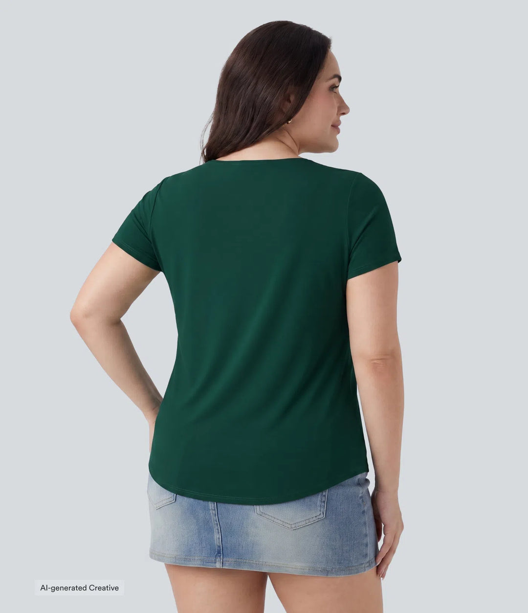 Plus Size Square Neck Short Sleeve Casual Blouse