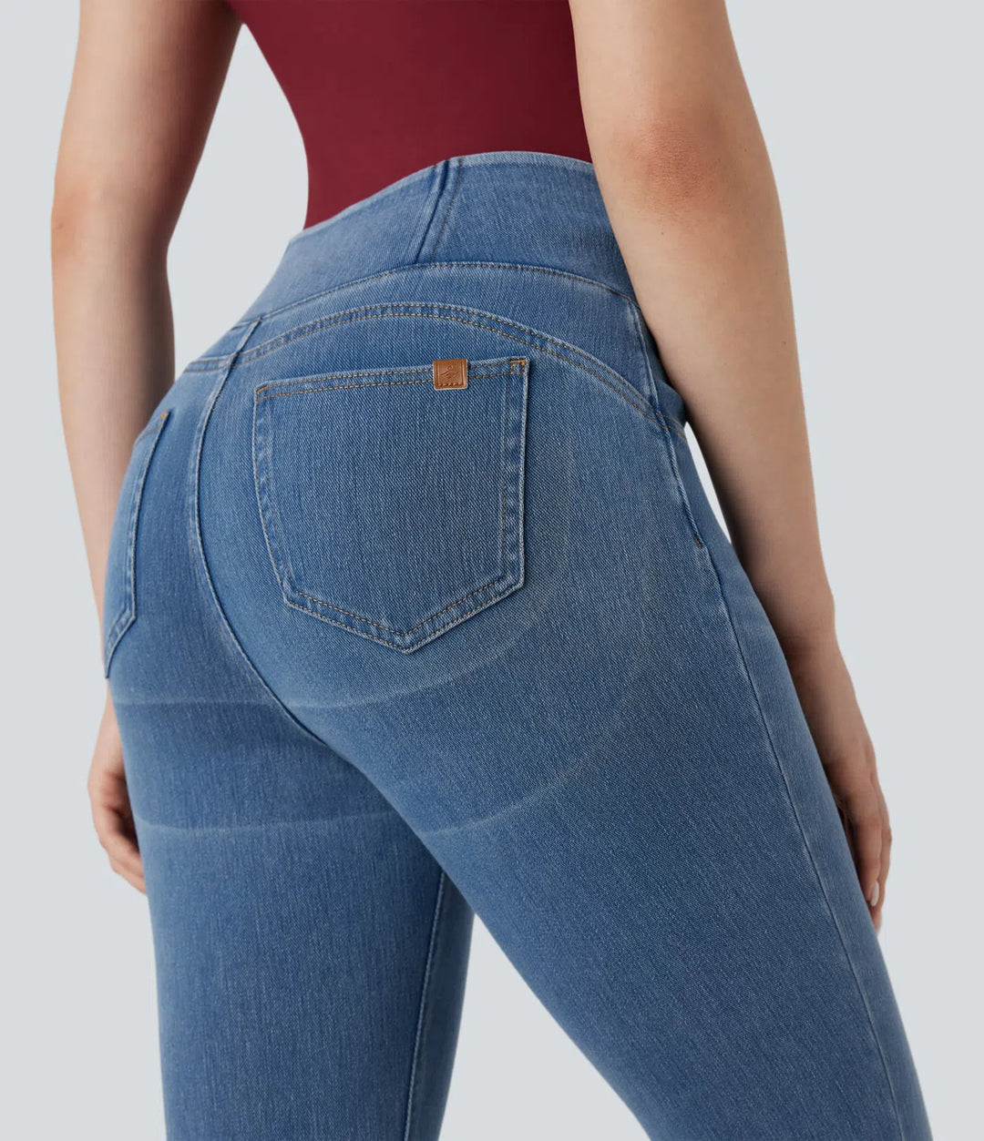 Halara Flex High-waisted Butt-lifting Tummy Control Skinny Denim Casual 7/8 Leggings with Pockets