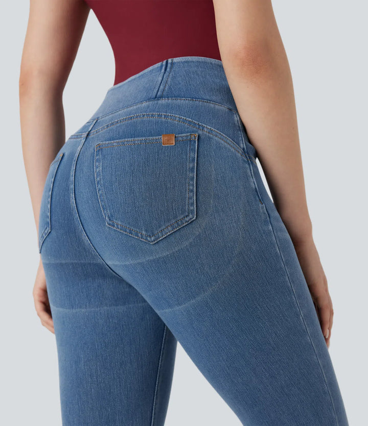 Halara Flex High-waisted Butt-lifting Tummy Control Skinny Denim Casual 7/8 Leggings with Pockets