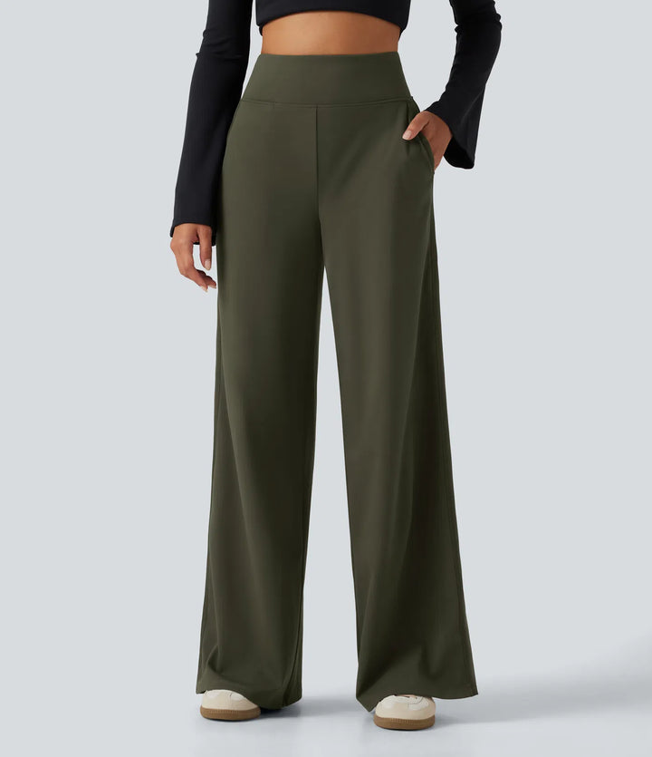 DayStretch High Waisted Wide Leg Casual Pants with Pockets