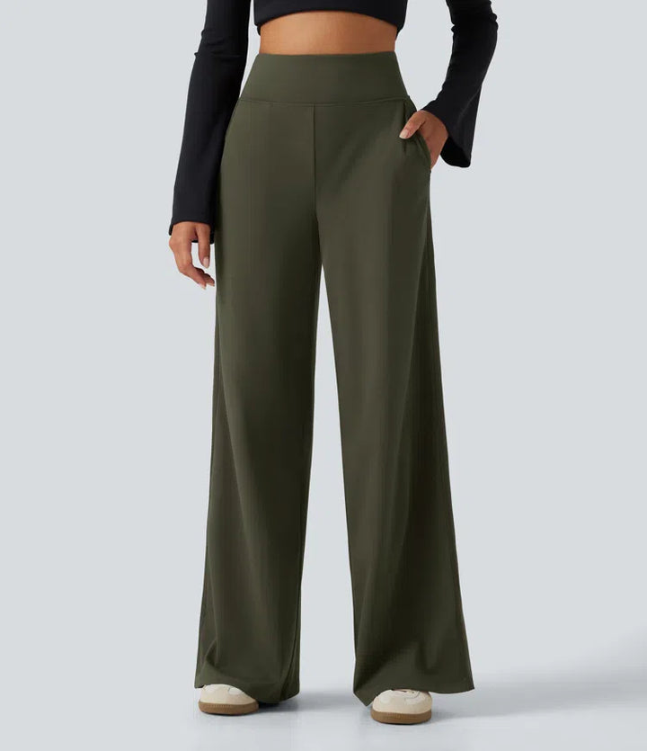 DayStretch High Waisted Wide Leg Casual Pants with Pockets