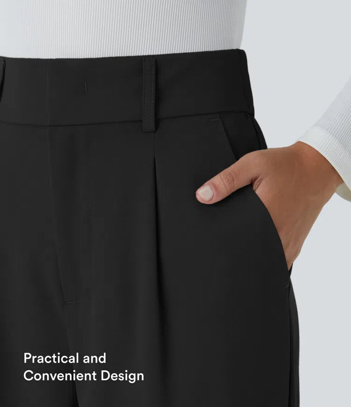 Halara Flex High Waisted Pocket Solid Work Tapered Pants