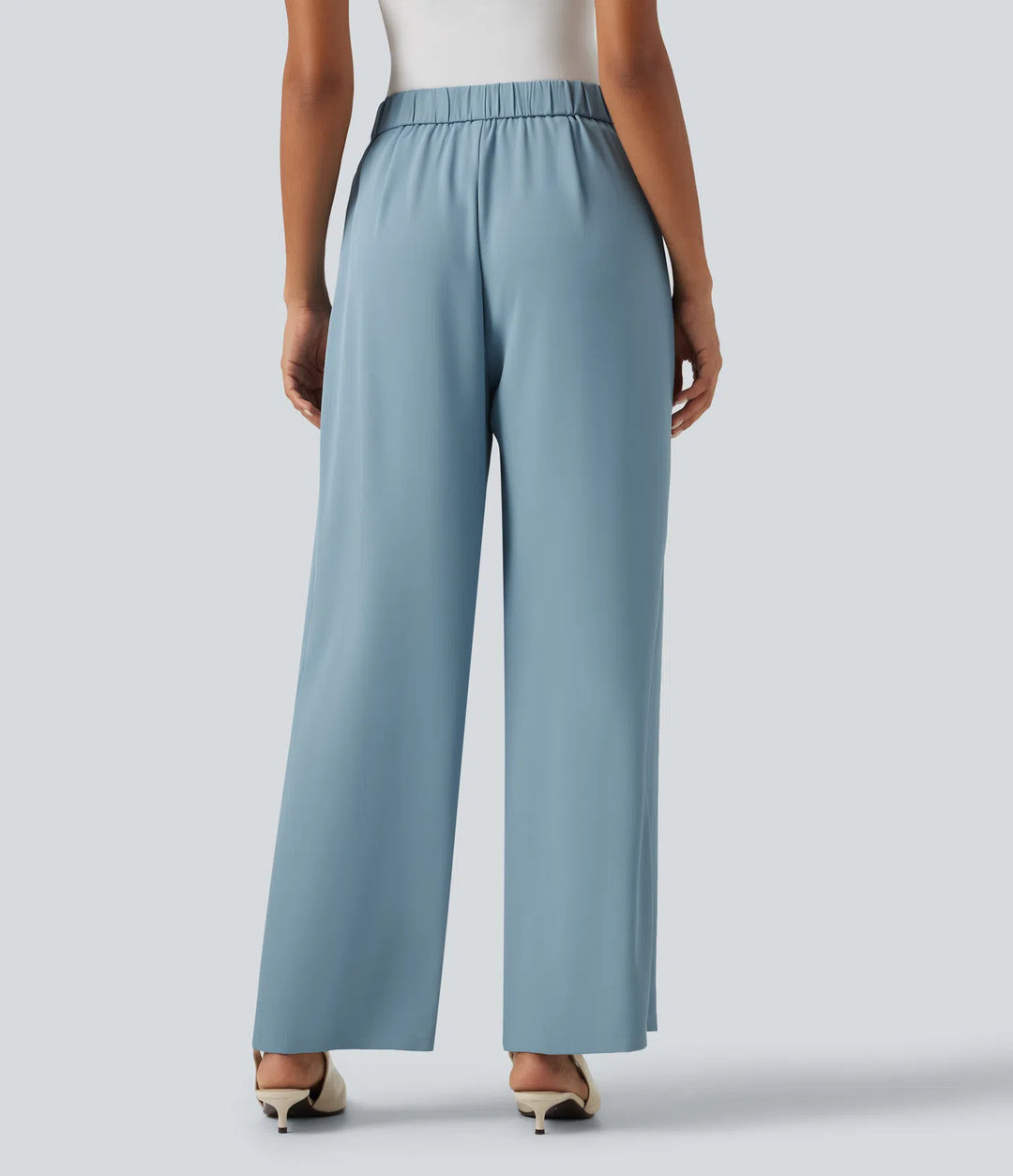 Halara Flex High Waisted Tie Side Wide Leg Work Pants