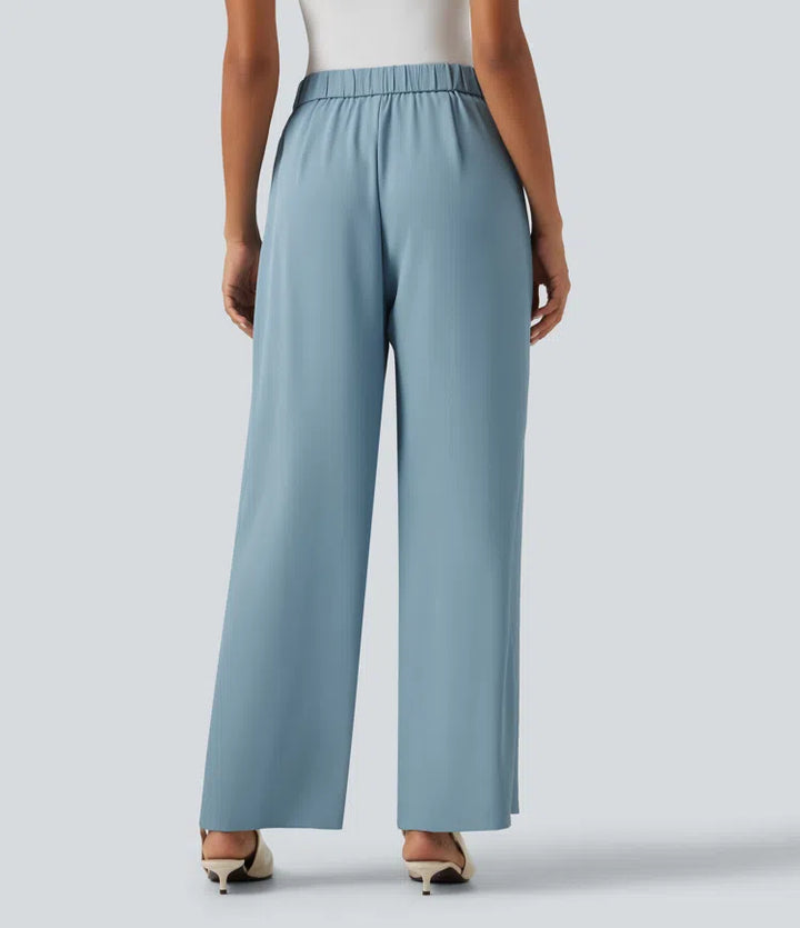 Halara Flex High Waisted Tie Side Wide Leg Work Pants
