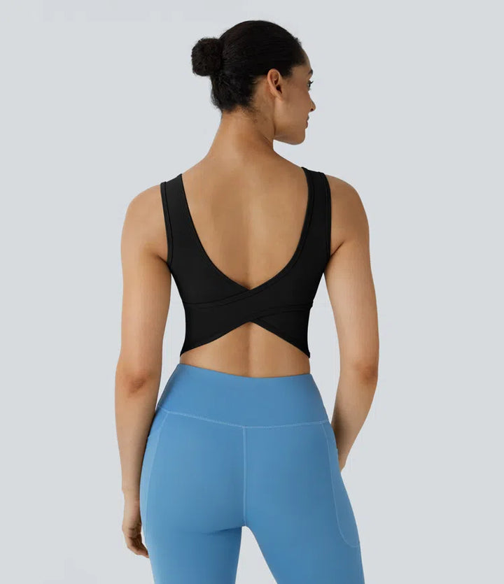 U Neck Crossover Barre Ballet Dance Tank Top A-D Cups
