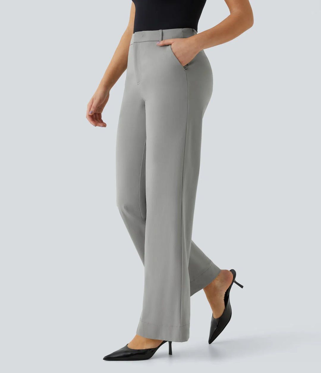 Halara Flex Mid Rise Pocket Straight Leg Work Pants