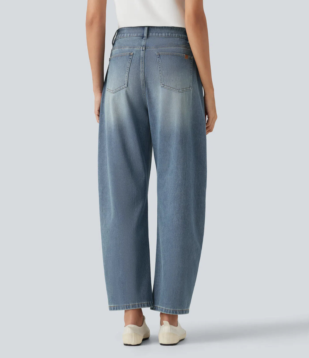 Halara Flex High-waisted Casual Barrel Leg Jeans with Pockets