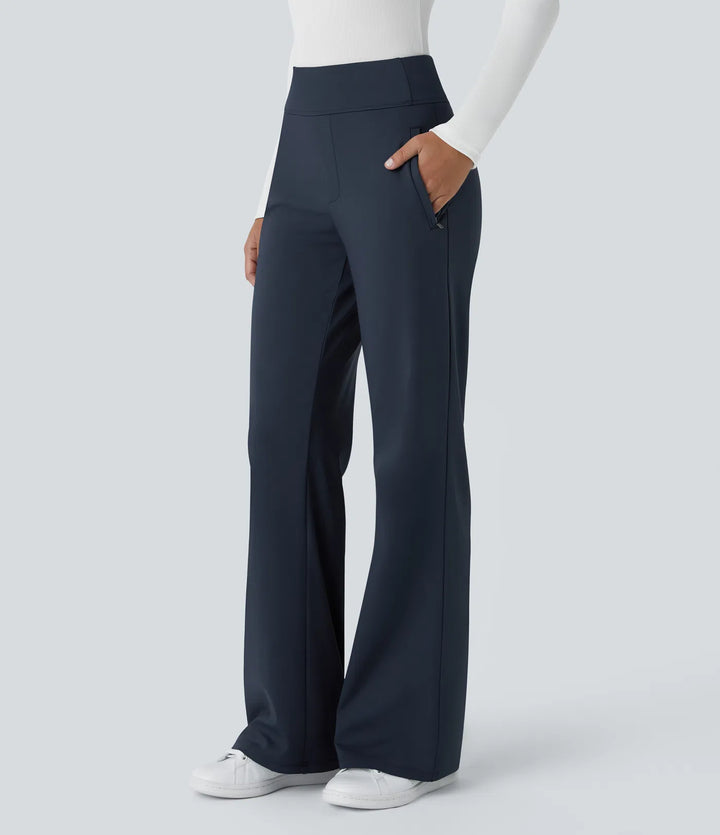 Halara Flex DayStretch Mid Rise Side Zipper Pocket Work Flare Pants