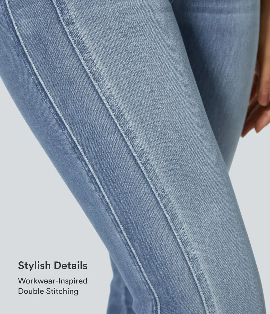Halara Flex Mid Low Rise Zipper Pockets Casual Skinny Jeans