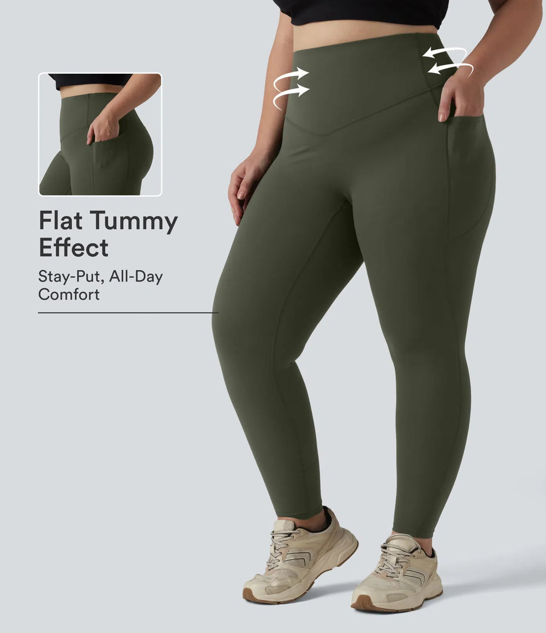 Halara UltraSculpt High Waisted Tummy Control Pocket Shaping Training Plus Size Leggings