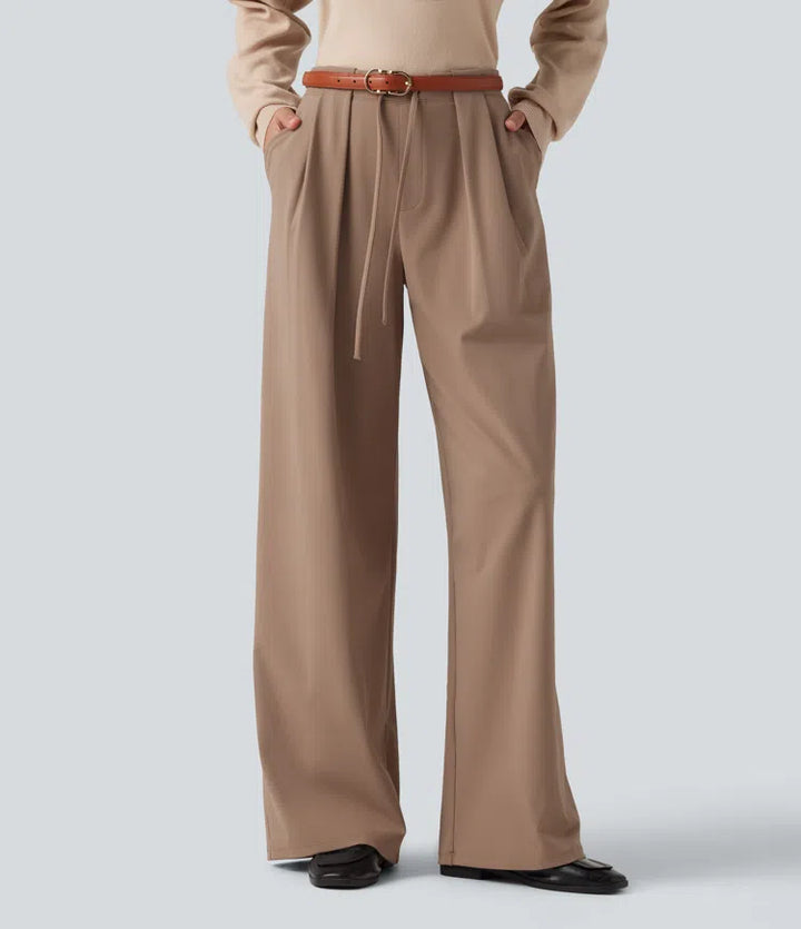 Halara Flex DayStretch Mid Rise Drawstring Wide Leg Work Pants with Pockets
