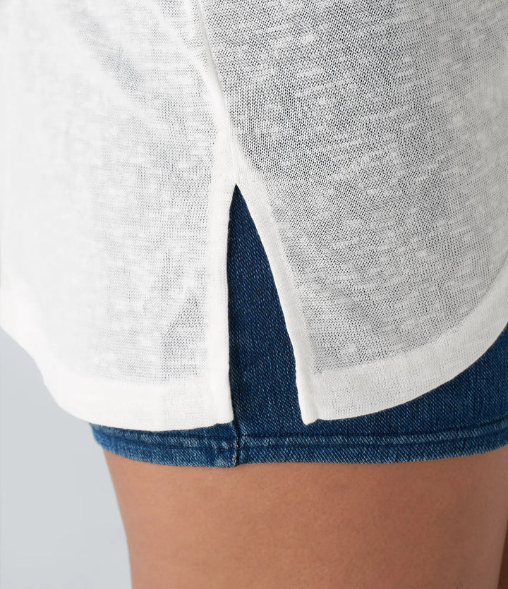 Asymmetric Hem Sheer Oversize Casual Top