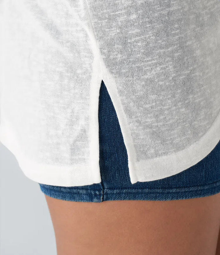 Asymmetric Hem Sheer Oversize Casual Top