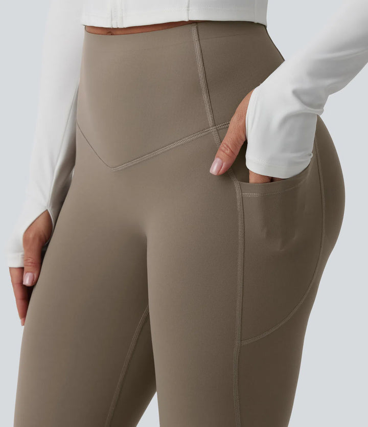 Halara UltraSculpt High Waisted Butt Lifting Tummy Control Pedal Pushers Shaping Training Leggings with Pockets